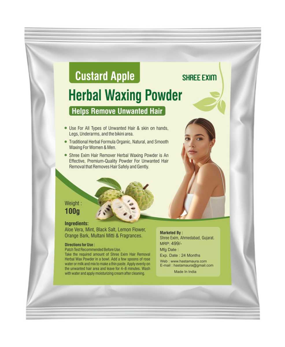 Shree Exim Hair Removal Herbal Waxing Powder For Women Custard Apple Unwanted Hair Remover