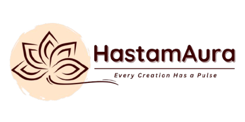 HastamAura logo Online Shopping Website Personal care Red Yellow Pooja Aasan Woolen Ahmedabad Gujarat India
