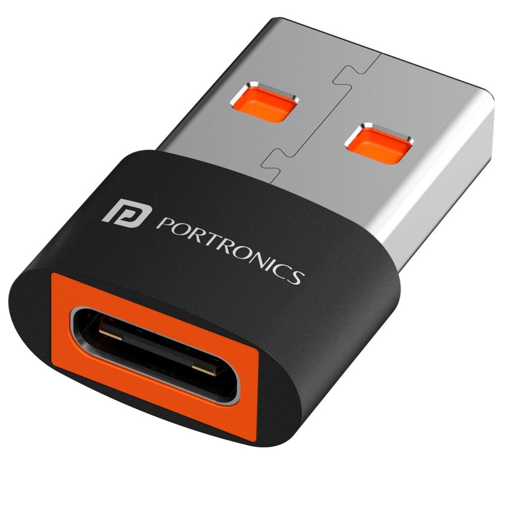 Portronics Bridge X USB 3.0 Type-C Female to USB Male OTG Adapter, 5 Gbps High-Speed Data Transfer, Fast Charging, Compatible with Laptops, Tablets, Smartphones, Chargers and More Devices