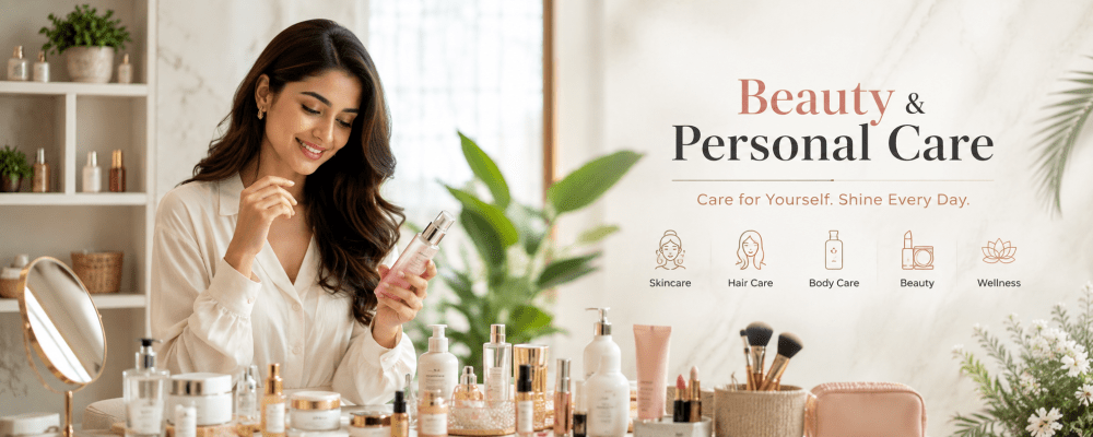 HastamAura Beauty and Personal Care woman exploring skincare, hair care, body care and beauty products buy online India